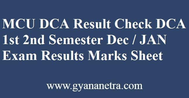 MCU DCA Result Check Online
