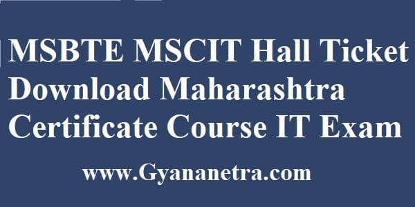 MSBTE MSCIT Hall Ticket Download Online