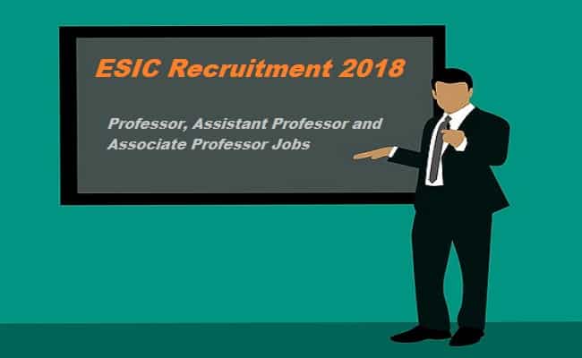 ESIC Assistant Professor Recruitment