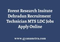 FRI Dehradun Recruitment Apply