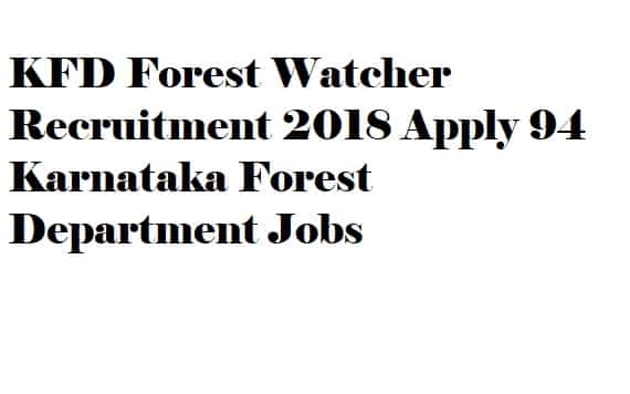 KFD Forest Watcher Recruitment
