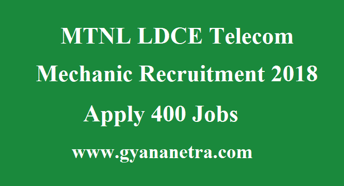 MTNL Telecom Mechanic Recruitment