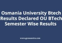 Osmania University Btech Results Check Online