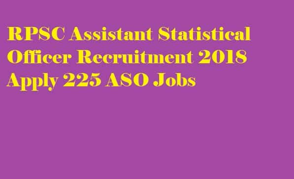 RPSC Assistant Statistical Officer Recruitment
