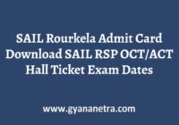 SAIL Rourkela Admit Card Exam Date