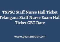 TSPSC Staff Nurse Hall Ticket Exam Date