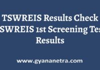 TSWREIS Results Check Online