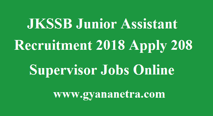 JKSSB Junior Assistant Recruitment