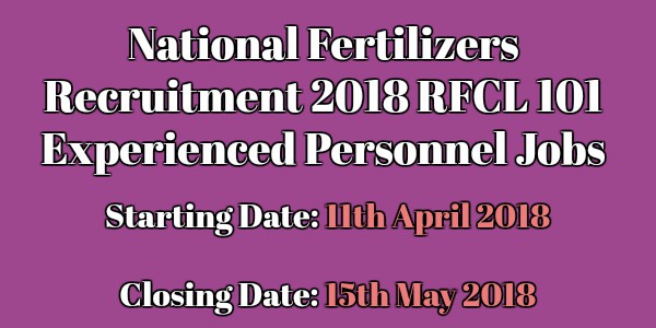 national Fertilizers Recruitment 2018