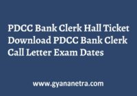 PDCC Bank Hall Ticket Exam Date
