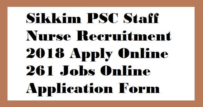 Sikkim PSC Staff Nurse Recruitment