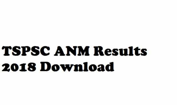 TSPSC ANM Results 2018