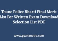 Thane Police Bharti Final Merit List PDF