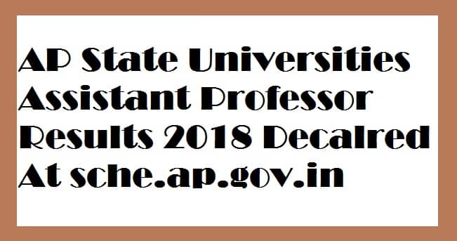 AP Universities Assistant Professor Results