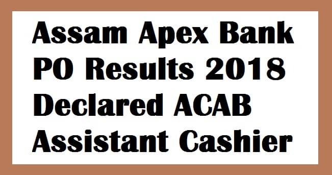 Assam Apex Bank PO Results