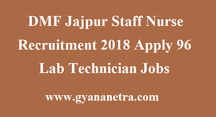 DMF Jajpur Staff Nurse Recruitment
