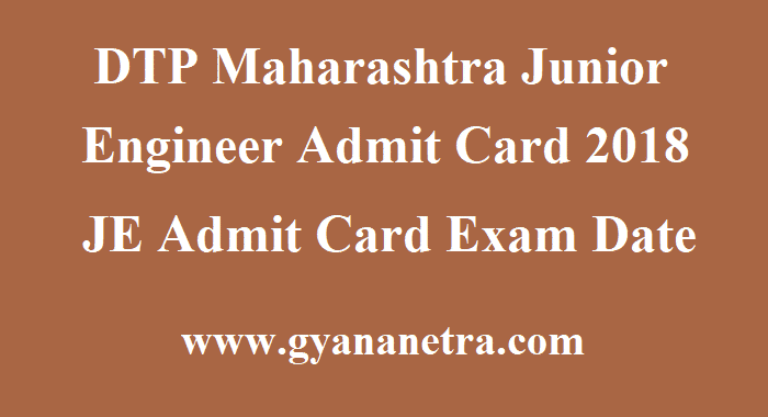 DTP Maharashtra Junior Engineer Admit Card