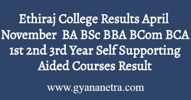 Ethiraj College Results Download