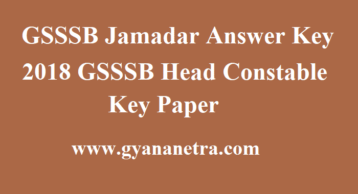 GSSSB Jamadar Answer Key