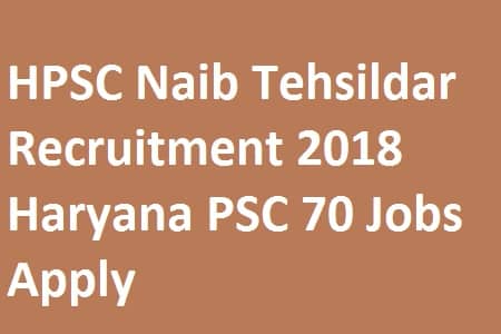 HPSC Naib Tehsildar Recruitment 2018