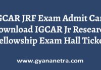 IGCAR JRF Admit Card Exam Date