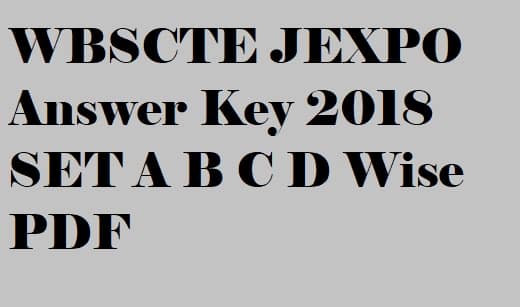 WBSCTE JEXPO Answer Key