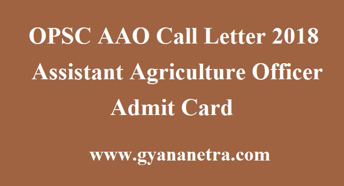 OPSC AAO Call Letter
