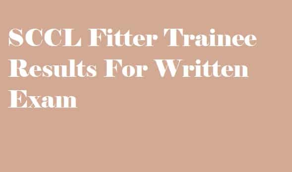 SCCL Fitter Trainee Results