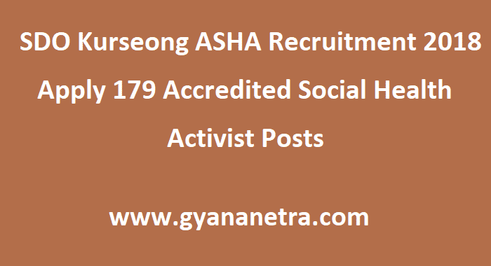 SDO Kurseong ASHA Recruitment