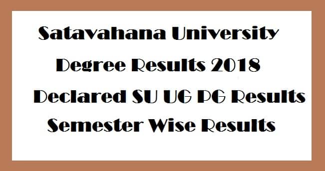 Satavahana University Degree Results