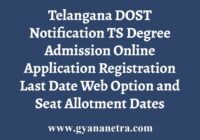 TS DOST Online Admission Notification