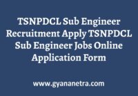 TSNPDCL Sub Engineer Recruitment Apply Online