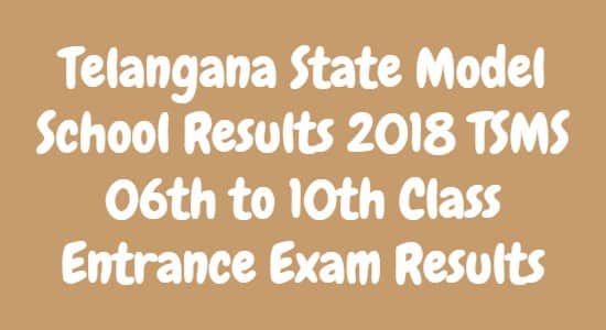 Telangana State Model School Results 2018