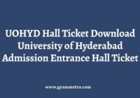 UOHYD Hall Ticket Exam Date