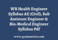 WB Health Engineer Syllabus Exam Pattern