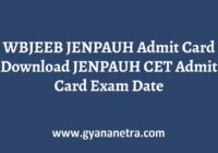 WBJEEB JENPAUH Admit Card Exam Date
