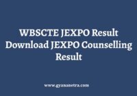 WBSCTE JEXPO Result Check Online