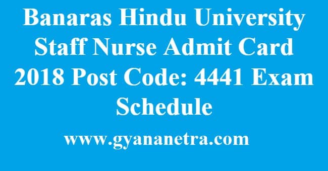 BHU Staff Nurse Admit Card