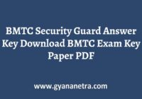 BMTC Security Guard Answer Key Paper PDF
