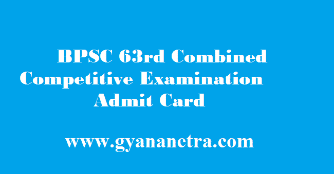 BPSC Admit Card 2018
