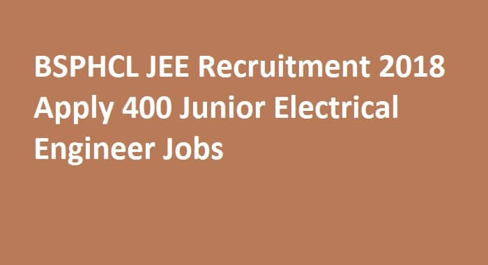 BSPHCL JEE Recruitment 2018