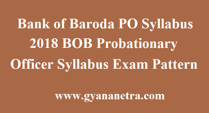 Bank of Baroda PO Syllabus