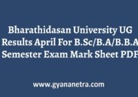 Bharathidasan University UG Results
