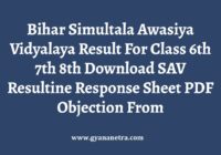 Bihar Simultala Awasiya Vidyalaya Result Check Online