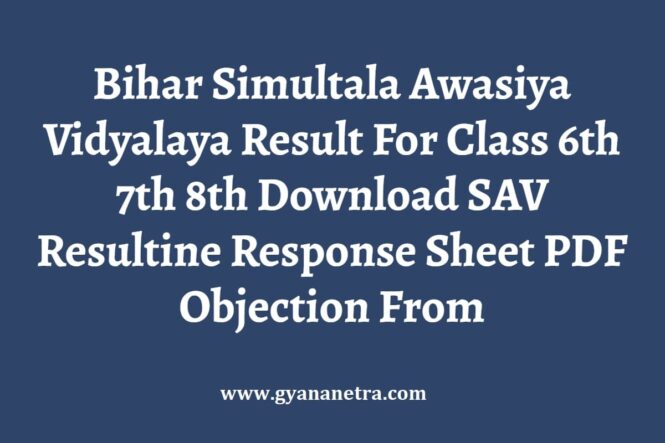 Bihar Simultala Awasiya Vidyalaya Result Check Online