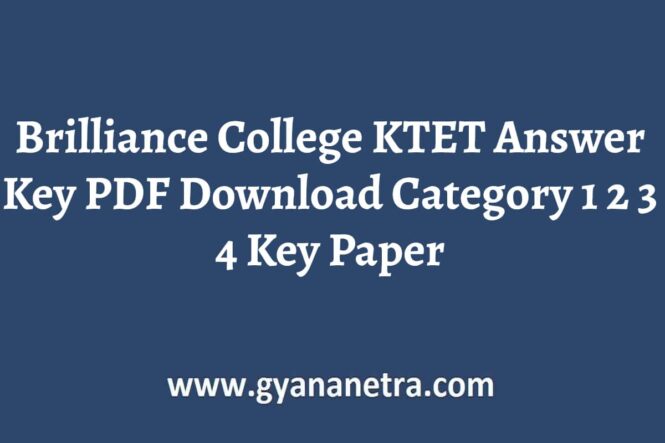 Brilliance College KTET Answer Key PDF