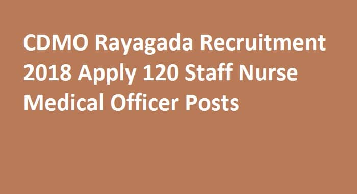 CDMO Rayagada Recruitment 2018