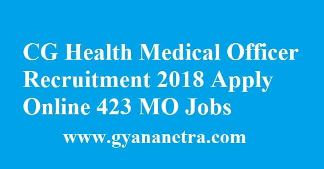 CG Health Medical Officer Recruitment