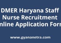 DMER Haryana Recruitment Apply Online
