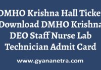 DMHO Krishna Hall Ticket Exam Date